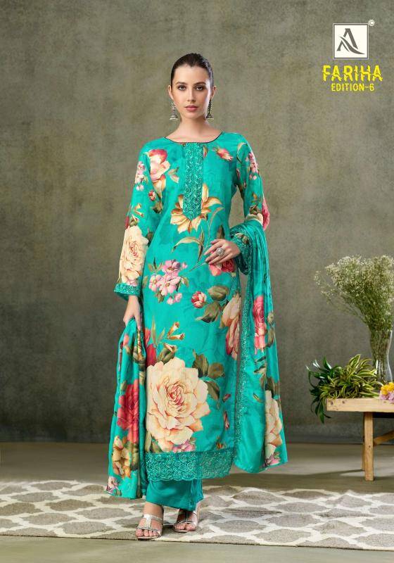 Alok suits fariha edition vol-6 Designer dress material wholesale in Mumbai